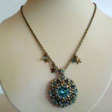 Pendentif Mambo turquoise et chaîne