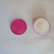 Cabochon Luna Soft rose fuchsia  diamètre 18mm