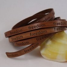 Lacet cuir 6 mm Marron 'freedom'  par 20 cm