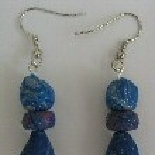 Boucles d'oreille bleu parme