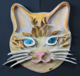 Déco en bois tête de chat