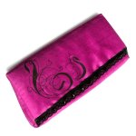 pochette fuschia sac baguette soie sauvage peinte mariage