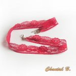 bandeau cheveux rouge en fine dentelle rouge FRAMBOISE headband