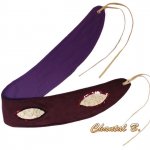 Ceinture large suédine violet violine et soie peinte doublée tissu coton à nouer