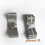 clips chaussures mariage accessoire chic noeud satin gris mariée et argent