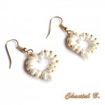 boucles d'oreilles st valentin mariage coeur perles nacrées et or soirée plaqué or