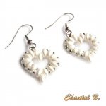 boucles d'oreilles st valentin coeur perles nacrées et argent st valentin soirée mariage