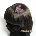 Bandeau de cheveux papillon des soie noir et rouge Alix