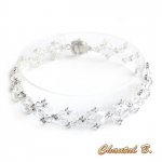 bracelet swarovski romantique perles tissées swarovski cristal et argent