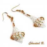 boucles d'oreilles cristal swarovski perles nacrées et or soirée mariage