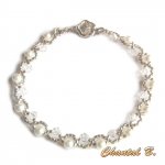 bracelet swarovski perles tissées swarovski cristal perles nacrées et argent romantique mariage