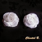 clips chaussures mariage fleur satin blanc et pistils blancs accessoire mariage cérémonie soirée