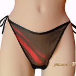 String en mousseline de soie noir et rouge SAINT VALENTIN -promo 10 % pour 2 achetés