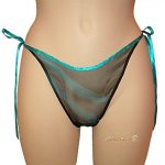 String en mousseline de soie turquoise et noir - 10 % SUR 2 ACHETES