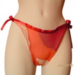 String en soie rubis orange et cuivre