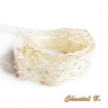 bandeau de cheveux mariage dentelle ancienne et strass