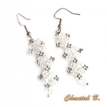 boucles d'oreilles cristal swarovski cristal transparent et argent soirée mariage