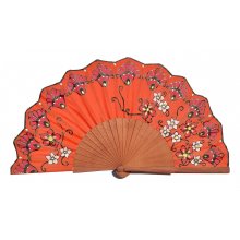 Nouvelle collection 2020 Eventail en soie dessiné et peint à la main 'Namaste'