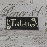 Plaque de Porte pour les Toilettes en Ardoise Emaillée, Création Artisanale