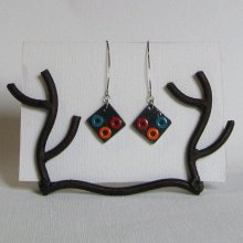 Boucles d'oreille modernes multicolores pour oreilles percées, création artisanale