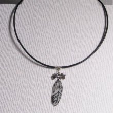 collier plume pour femme ou ado création fait main