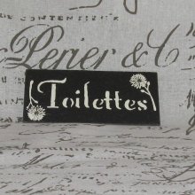 Plaque de Porte pour les Toilettes en Ardoise Emaillée, Création Artisanale