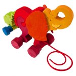 Jouet à tirer : Éléphant et bébé