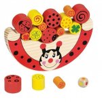 Jouet enfant en bois jeu d'équilibre LA COCCINELLE