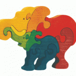 Puzzle Maman éléphant et bébé