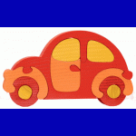 Puzzle VW La Coccinelle orange, puzzle en bois