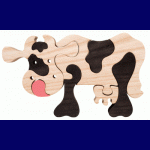  La vache noire - puzzle et décoration en bois
