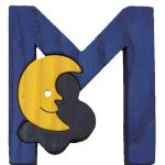 M - moon. Lettres bois, déco et puzzles