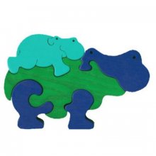 Puzzle Maman hippo et bébé