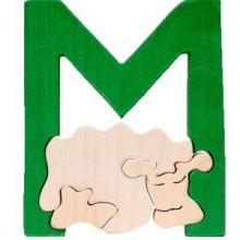 M - mouton. Lettres bois, déco et puzzles