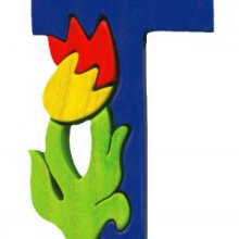 T- tulipe  Lettres bois, déco et puzzles