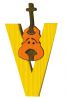 V- violon  Lettres bois, déco et puzzles