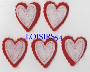 Stickers coeurs feutrine