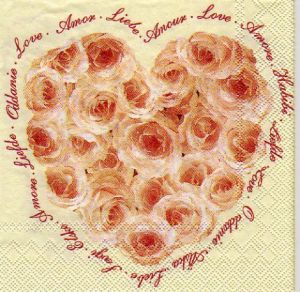 Serviette papier Saint Valentin