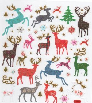 Stickers autocollant rennes de Noël
