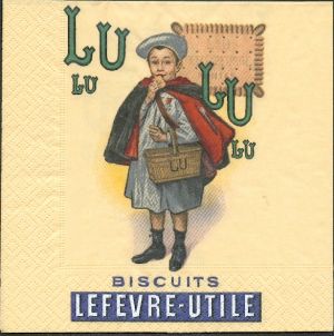 Serviette papier motif publicite