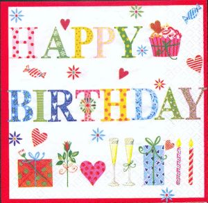 Serviette papier motif anniversaire