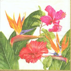 Serviette papier motif fleurs