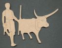 Boeuf et homme Massai MDF à peindre 170 mm x 70 mm