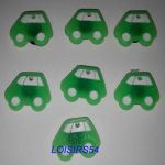 Boutons plastique auto vert lot de 7 de 25 mm pour la couture
