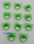 Boutons plastique ourson vert lot de 11 de 25 mm pour la couture