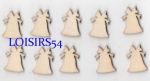 Cloches en bois 2 cm lot de 10 pièces pour décoration