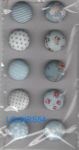 Lot de 10 boutons tissus couleurs clairs 18 mm pour la couture