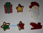 Lot de 6 boutons Noël résine plastique de 20 mm pour la couture