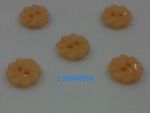 Lot de 5 boutons plastique couleurs orange motif rosace 12 mm pour la couture