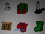 Lot de 6 cabochons Noël plastique de 20 mm pour la couture